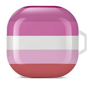 Lesbian Pride Flag Oordopjes Hoesje Compatibel met Samsung Hard Shell Beschermhoes Wit-Stijl