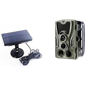 Wildcamera, Trail Camera Zonnepaneel, Trail Camera Outdoor met zonnepaneel 16 MP 0.3S Trigger Night Vision Waterdichte Wildlife Photo Trap Camera RL17-0004 voor het monitoren van wilde dieren in de bu
