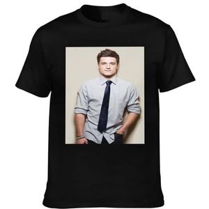 Viplili Josh Actor Hutcherson T-shirt sterren grafisch T-shirt print ronde hals tops korte mouw T-shirt voor mannen vrouwen 8 maten, Zwart, 4XL