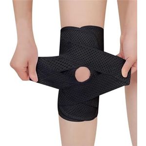 Knieondersteuning, Verstelbare Sportkniebrace Meniscusondersteuning Orthopedische Kniebrace Kniebeschermer Kniebandages(White-Four,XXL)