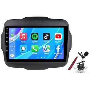 Android 14 Autoradio Stereo voor J-eep Renegade (2016-2020) 9-inch Touchscreen Multimedia Speler met Draadloze Carplay GPS Navigatie FM RDS Bluetooth 5G-WiFi SWC DSP,M150s