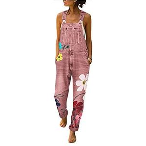 Tuinbroeken voor dames, jeans, jeans, riembroeken, jumpsuit, broekpak, overall, klassiek, denim, mouwloos, tuinbroek, playsuits met zakken, lange, casual, vrijetijdsbroeken, denim overall