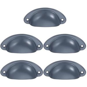 YBWQADFZ 5/10/20 stks Retro Metalen Keuken Lade Kast Deur Meubelknoppen Handware Kast Zinklegering Shell Pull Handgrepen 82 * 35mm (Zwart B)