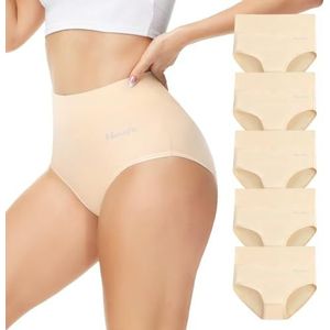Momoshe buik manier broek dames broek vrouwen sport slip hoge taille stretch ademend string menstrueel ondergoed kleur 5 pack S
