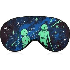 Glow in the Dark Blackout Sleep Eye Mask, geventileerde stof, verstelbare draagstijl, nul druk slaapmasker zacht huidvriendelijk oogmasker voor vrouwen mannen