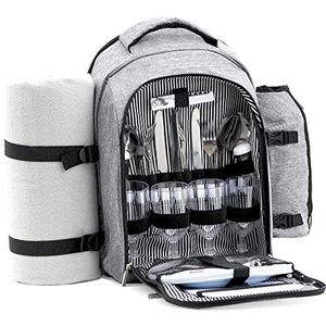 CampFeuer Picknickrucksack 32-teilig | Picknickset für 4 Personen