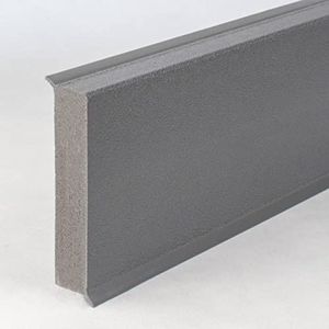 PROVISTON Kunststof plint | hardschuim PVC | grijs | 12 x 60 x 2500 mm | generfd | waterdicht | hoogwaardige plint | eenvoudige montage