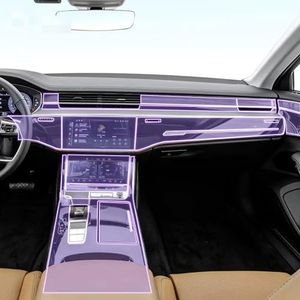 NQNFWCRJ Auto interieur Middenconsole transparante TPU Verf beschermfolie Anti kras sticker LCD scherm PPF film, Voor Audi A8 D5 2023