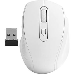 Draadloze Muis, Stille Muis 2.4G Draagbare Mobiele Optische Kantoormuis met Nano-ontvanger Instelbare DPI voor Kantoor/Gaming Ergonomische Muizen Notebook Desktopcomputeraccessoires(wit)