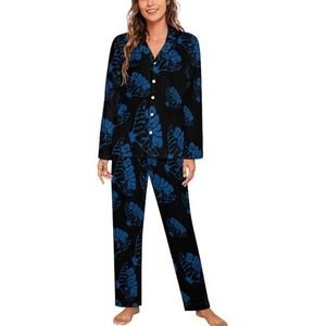 Save The Whales dames lange mouw button down nachtkleding zachte nachtkleding lounge pyjama set S
