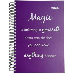 2024 Dikke kalender – ""Magic is believing in yourself ..."" (braambes) – spiraalbinding – per dag een volledige DIN A4-pagina ruimte – dagkalender | kantoorkalender | agenda | dagboekkalender