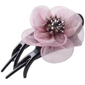 Grote haarclip for eenvoudige haarstyling en make-uptoepassing(Roos)