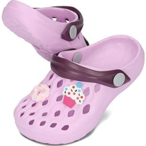BeKiddy Unisex Kinderen Eva Klompen met Schoenpin Lichtgewicht Tuin Schoenen Jongens Meisjes 24-34 EU (Lila, EU-systeem voor schoenmaten, Kleuter, Numeriek (van/tot), Normaal, 27, 28)
