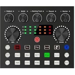 DJ-Controllers, HD Audio Mixer V8 USB Externe geluidskaart Headset Microfoon Persoonlijke live-uitzending Webcast for mobiele telefoon Computer PC DJ(V8S)