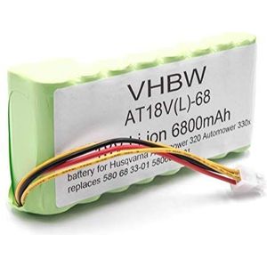 vhbw Li-Ion accu 6800 mAh (18 V) compatibel met Husqvarna Automower 320, 330x (2 batterijen vereist), 420, 430X, 450X