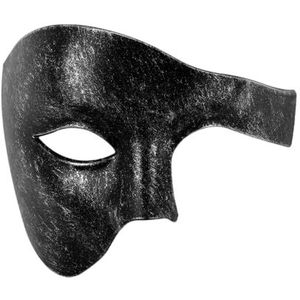 Suammiitstrieadea Ademend Maskerade Masker Voor Half Gezicht Lichtgewicht En Comfortabele Brede Toepassing Plastic Half Gezichtsmaskerade Maskers Zwart geborsteld zilver