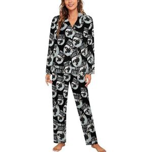 Seaworld Shark pyjama met lange mouwen voor vrouwen, klassieke nachtkleding, nachtkleding, zachte pyjama's, loungesets