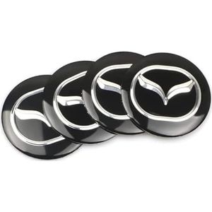 4 Stuks Auto Naafdoppen Stickers Voor Mazda MX-5 III Roadster, Wieldop Sticker Auto Naaf Midden Afdekking Sticker Waterdichte Stofdichte Styling Accessoires,56mm