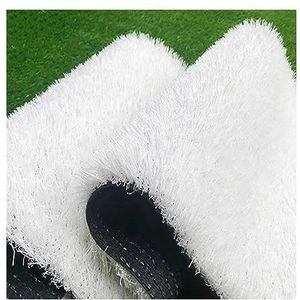 gras kunstgras Witte mat met drainage for de ingang van uw huis, gazonmat for balkon, tuin en buiten(100x200cm)