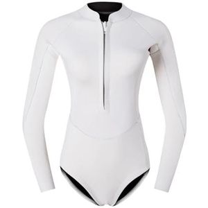 Vrouw duiker duikpak 2 mm neopreen apparatuur lange mouw badpak surfen badmode (rood, XL)