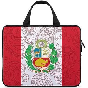 Peruaanse Paisley Vlag Laptop Tas Duurzaam Waterdicht Notebook Draagtas Computer Tas Aktetas 10 inch