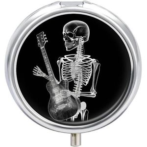 Play The Guitar Pillendoos Pil Container Houder 3 Compartiment Metalen Pil Organizer Travel Medicine Organizer Draagbare Pillendoos voor Pocket om Pillen Vitamine vast te houden