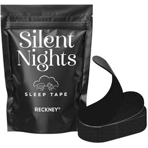 RECKNEY Slaaptape mondstrips verminderen mondademhaling en snurken voor mannen en vrouwen - snurkhulp, pijnvrije verwijderingstape, zachte stof (30 stroken-Zwart)