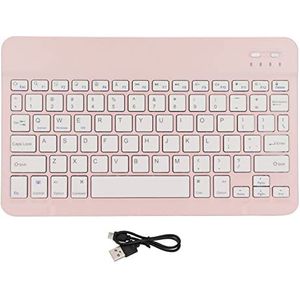 Draadloos Bluetooth-toetsenbord, Slank Draagbaar Computertoetsenbord, Universeel Draadloos Toetsenbord voor Android voor IOS voor Vergrendelschermfunctie, Automatische Verbinding(roze)