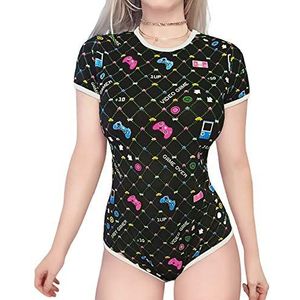 LittleForBig Katoenen Romper Onesie Pajamas Bodysuit-Baby spelers Zwart Oneisie M