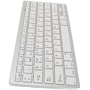 Mini Draadloos Toetsenbord, 32ft Afstand Wit Draagbaar ABS Spaans Toetsenbord voor Laptop