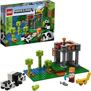 LEGO 21158 Minecraft Het pandaverblijf Bouwset met Alex en dierenfiguren, speelgoed voor kinderen van 7 jaar en ouder