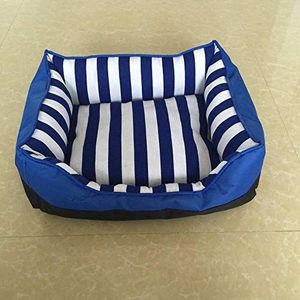 YABAISHI Vierkante Kennel Warm Huisdier Nest Hond Bed Kattenbak Bedden, 75 * 55 * 18cm, Blauw