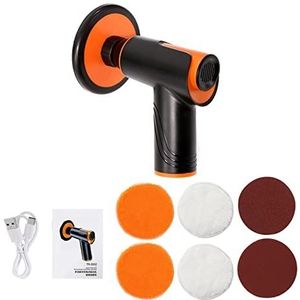 Auto Polijstmachine Multi-functionele Draadloze Elektrische Verf Polijsten Reinigingsmachine Krassen Reparatie Waxen Gereedschap USB Oplaadbaar(Orange)