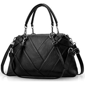 NICOLE&DORIS 3PCS Shoulder Bag Women Crossbody Totes Messenger Soft PU, Black