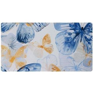 Anti-vermoeidheid keukenmat antislip keukenmatten met vlinders blauwe print voor vloer waterdicht absorberen olie keuken tapijten matten comfort mat tapijt voor gootsteen, kantoor, wasgoed