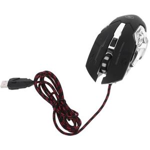 Muis Bedrade Gaming Ergonomische Gaming Programmeerbare Computers Desktop Conputer Computer USB Optische Muizen Jounal Notebooks met Lichten Gamer Computer Muizen Abs Laptop Kabel 6d (Kleur: Zwart x 3