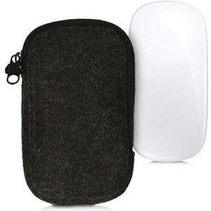 kwmobile - Vilten Hoes - Donkergrijs - Bescherming voor Apple Magic Mouse 1/2