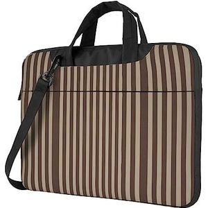 Camel roze hart stijlvolle en lichtgewicht laptop messenger tas, handtas, aktetas, perfect voor zakenreizen, Bruine Strip, 13 inch