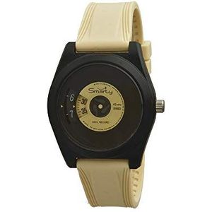 Smarty VINYL Unisex horloge gemaakt van siliconen zwart en geel SW045D04