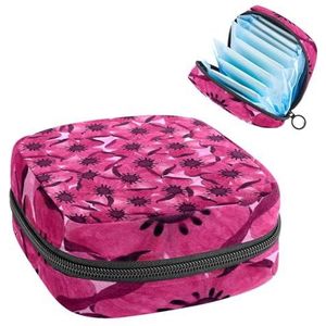 Opbergtas voor maandverband, menstruatiecup zakje, menstruatiezak, organizer voor vrouwelijke pads, tampons, drakenfruit, kleur, bloem