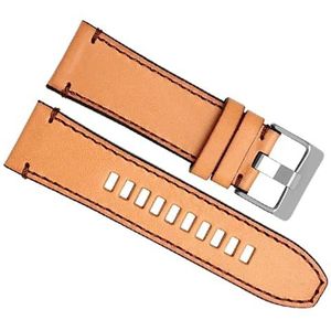 dayeer Lederen horlogeband Voor diesel DZ4476/4482 DZ7408 7406 4318 band Grote maat Mannen Horloge Band pols riem (Color : 13 Brown silver, Size : 22mm)