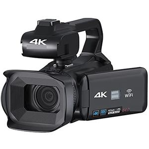 64MP Video Camera Full 4K 60FPS Camcorder for Live Streaming WIFI Webcam 18X Autofocus Vlog Recorder 4"" Scherm draaien, Camcorders (Size : 64G SD Card, Color : Standard)
