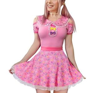 LittleForBig Katoenen Romper Onesie Pajamas Bodysuit-Hello Miao-Miao Roze Onesie S