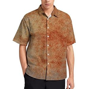 Abstracte bruine roest kunst mannen korte mouw T-shirt causale button down zomer strand top met zak