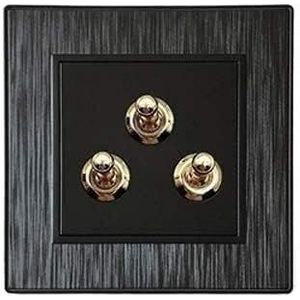 Wandschakelaar, bedieningsschakelaar 86 tuimelschakelaar pc-paneellichtschakelaar vintage retro messing wandschakelaar schakelaar