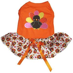 Petitebelle Regenboog Turkije Oranje Shirt Turkije Dots Tutu Puppy Hond Jurk, X-Small, ORANJE