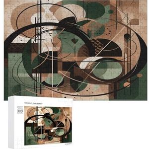 Puzzel 1000 500 300 stuks gepersonaliseerde foto's puzzel met opbergtas groene cirkel patroon puzzels uitdagende foto puzzel mannen vrouwen home decor houten puzzels voor familie