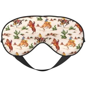 CRJSYCBYB Cowboy Ride Horse Gedrukt Zacht Oogmasker Slapen Oogmasker Reizen Oogmasker