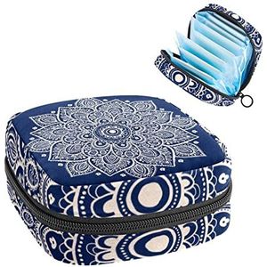Opbergtas voor maandverband Pads, Menstruatie Cup Pouch, Periode Bag Organizer voor vrouwelijke Pads Tampons, Hippie Henna Mandala