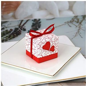 Geschenkdoos voor Vakantie 20/50 / 100 stks Baby Foot Candy Box Baby Shower Carriage Papier Zoete Zak Voetafdrukken Party Gunst Dozen Doop Container Cadeaubon Xmas Geschenkdoos (Color : Heart Red, S